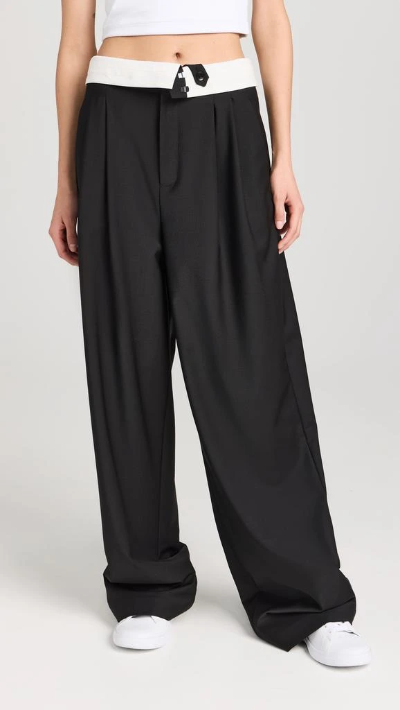 Tibi Recycled Tropical Wool Fold Over Pants 6