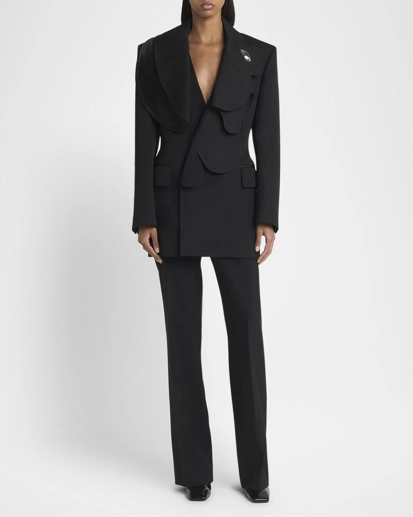 Bottega Veneta Bunny Lapel Brooch Compact Wool Jacket 2