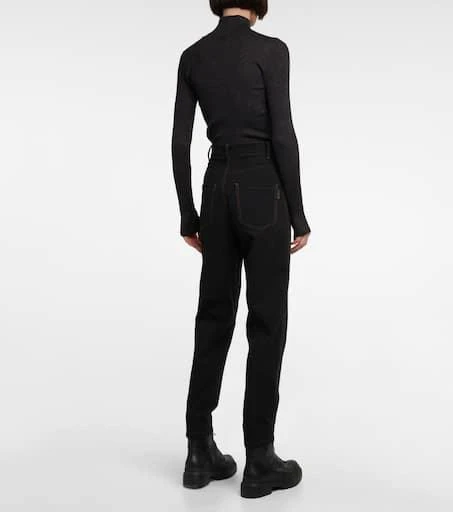 Brunello Cucinelli High-rise straight cotton-blend pants 3