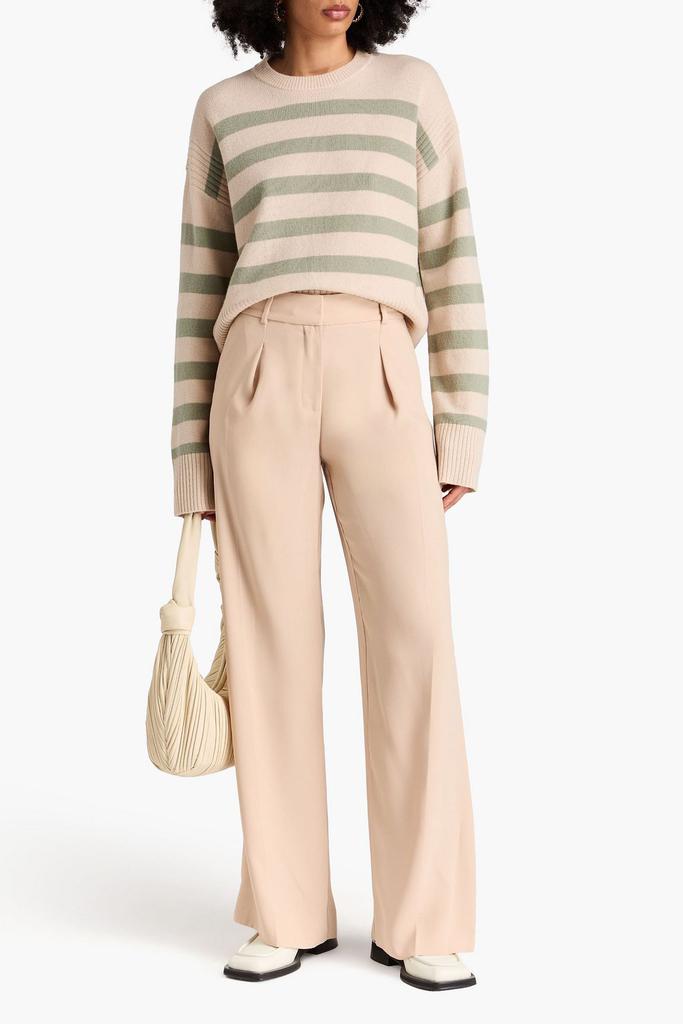 Derek Lam Pleated satin-crepe wide-leg pants