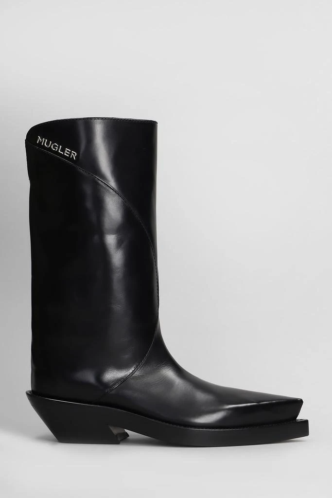 Mugler Santiago Boot High Heels Ankle Boots In Black Leather 1