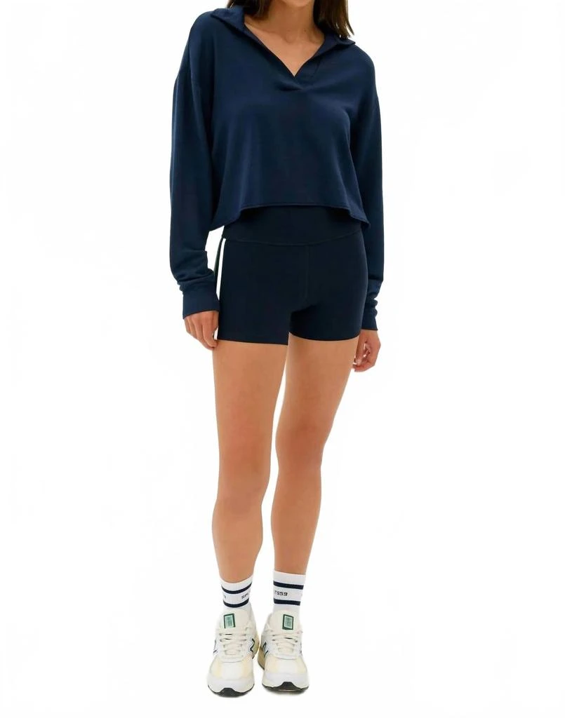 Splits59 Joan Fleece Polo Sweatshirt In Indigo