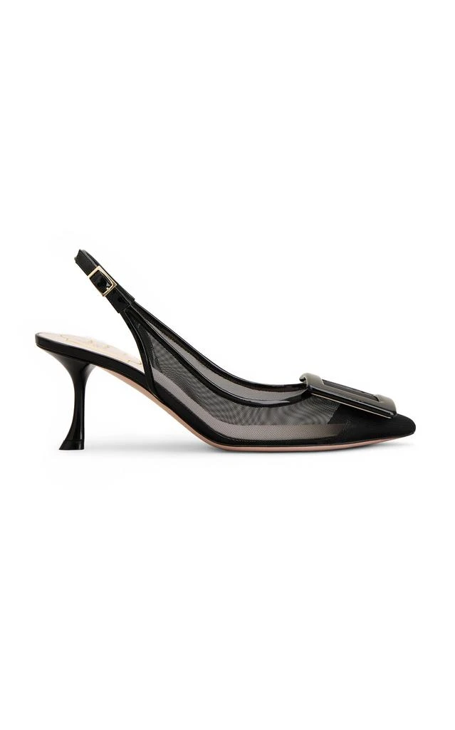 Shop Roger Vivier Viv In The City Mesh Slingback Pumps Black
