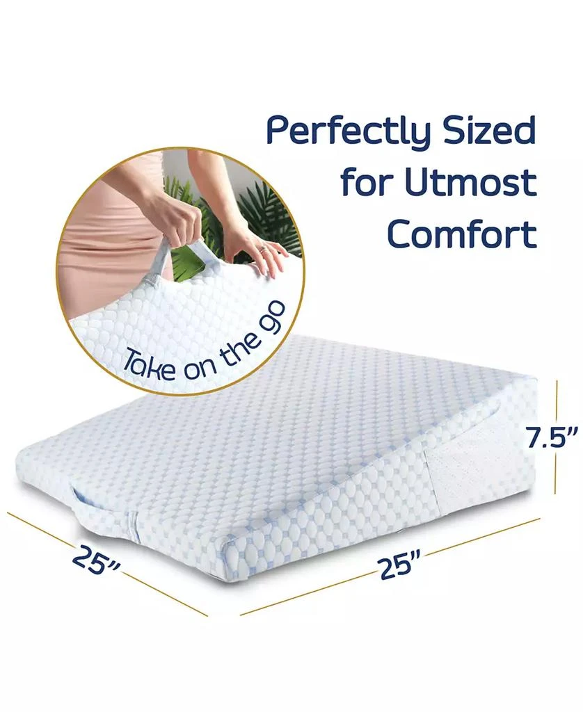 Nestl 7.5" Cooling Foam Wedge Pillow with Bolster Pillow 7