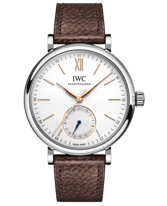 IWC Schaffhausen IWC Portofino Automatic Pointer Date White Dial Brown Leather Strap Men's Watch IW359201