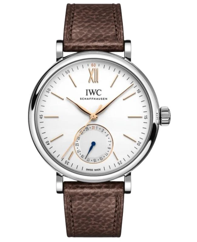 IWC Schaffhausen IWC Portofino Automatic Pointer Date White Dial Brown Leather Strap Men's Watch IW359201 1