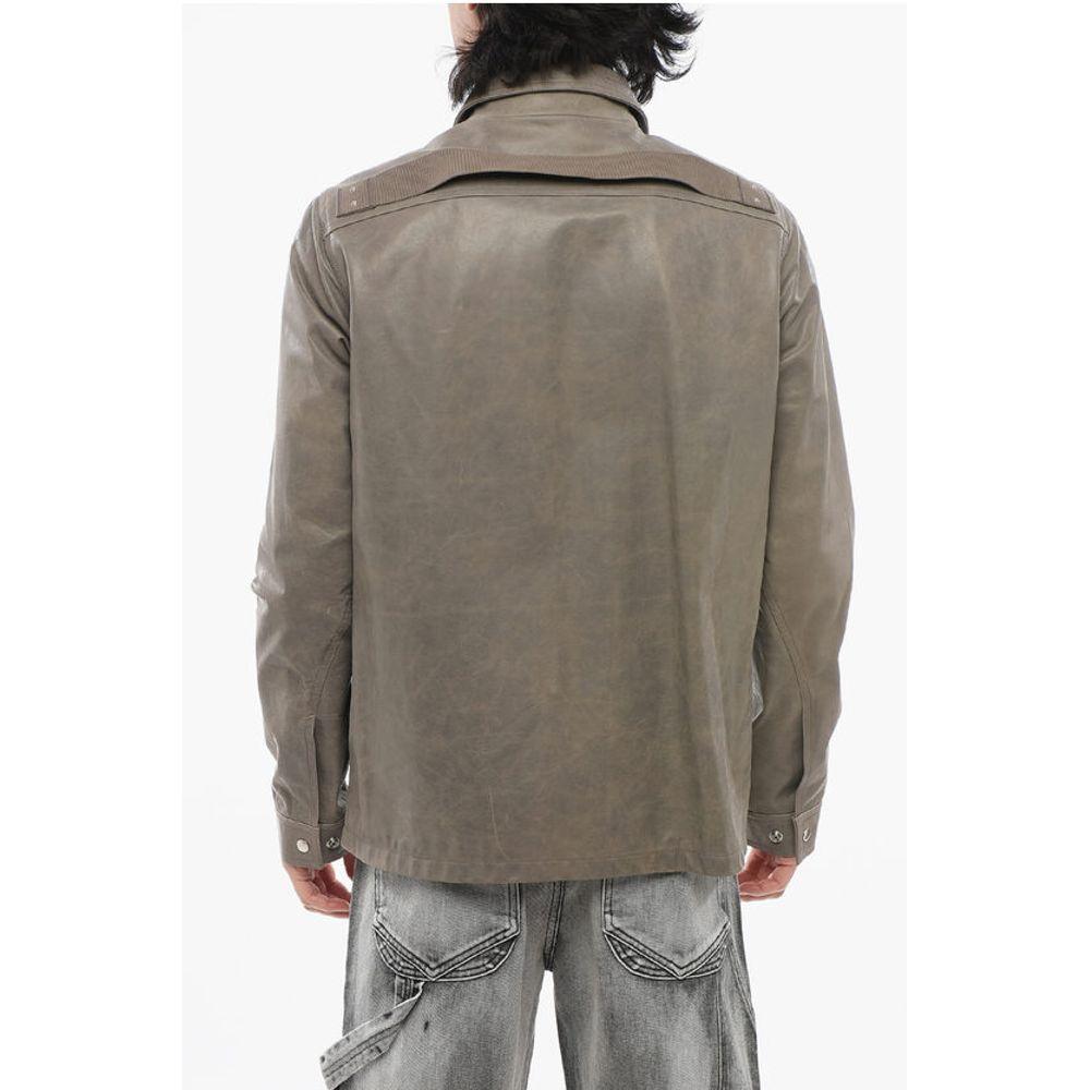 Rick Owens LIDO Leather BRAD Jacket with Front Men's Zip