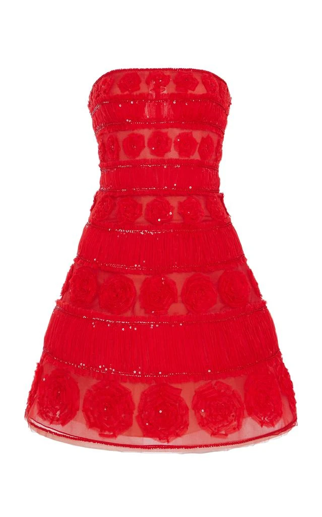 moda operandi red dress Leo Lin - Exclusive Lucinda Floral-Appliqud Cutout Crepe Maxi Dress - Red - AU 8
