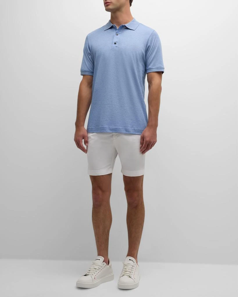 Kiton Men's Heathered Cotton Polo Shirt 2
