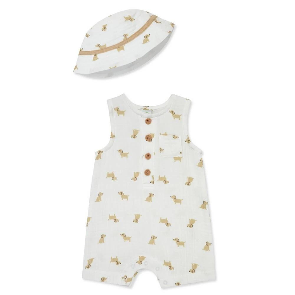 Little Me Baby Boys Puppies Romper with Hat 1