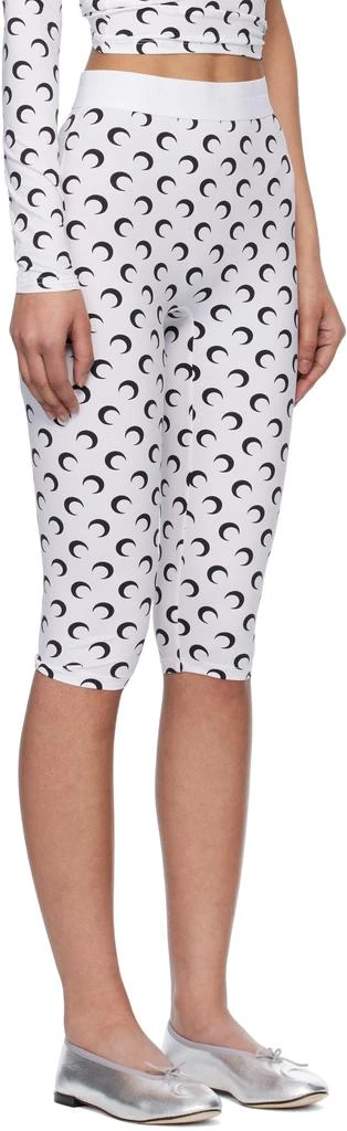 MARINE SERRE SSENSE Exclusive White Recycled Moon Jersey Capri Leggings 2