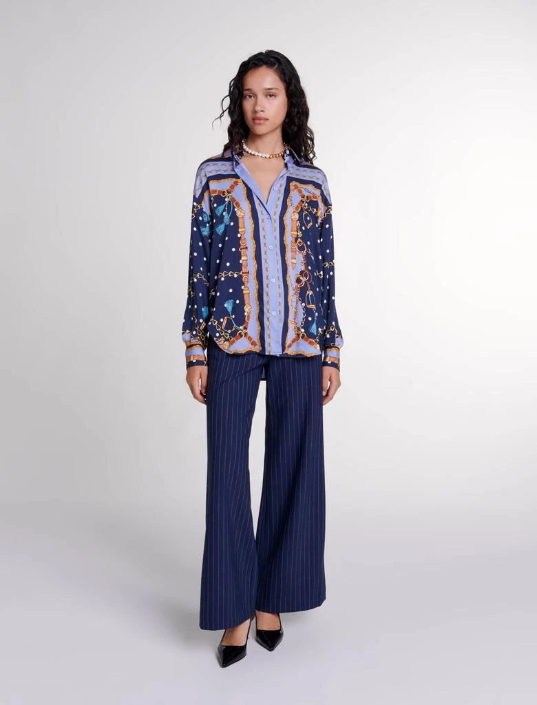 Maje Maje Woman's viscose Tab: Satin-effect patterned shirt for Fall/Winter 1