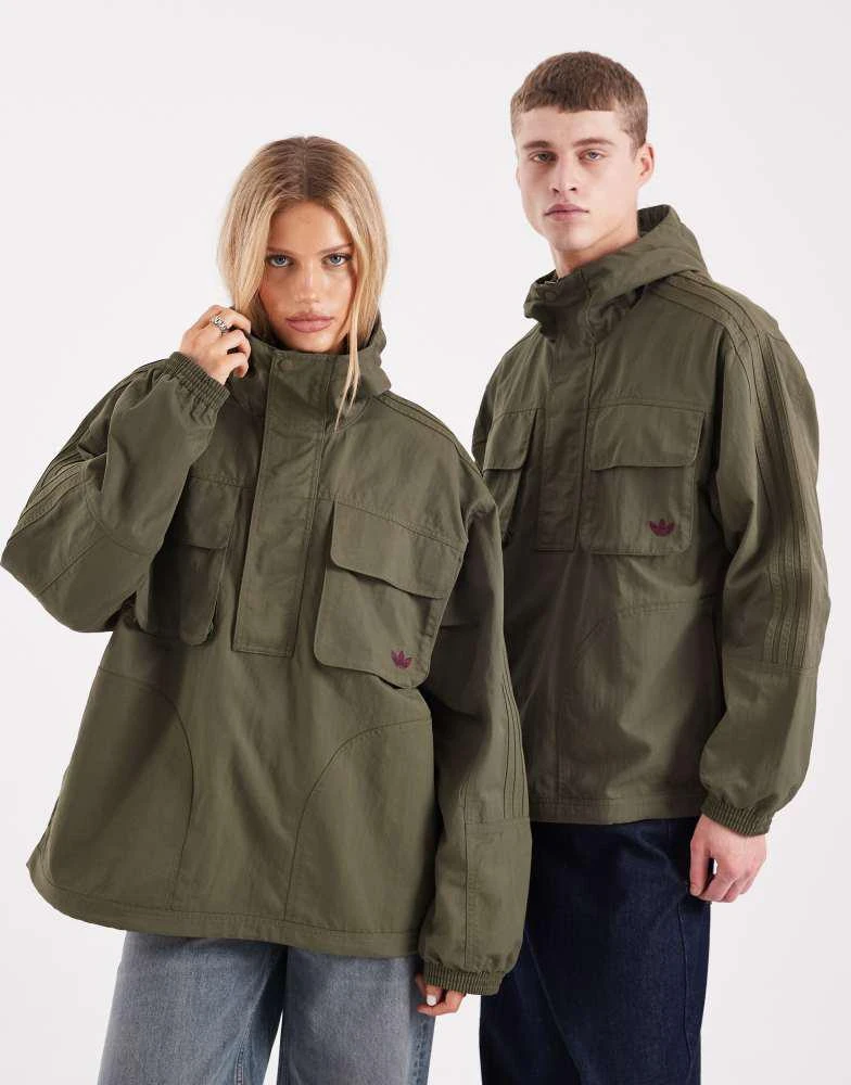 Adidas adidas Originals overhead parka in olive green