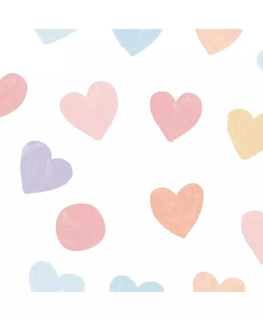 Bedtime Originals Rainbow Hearts White/Peach/Purple Baby Fitted Crib Sheet 3
