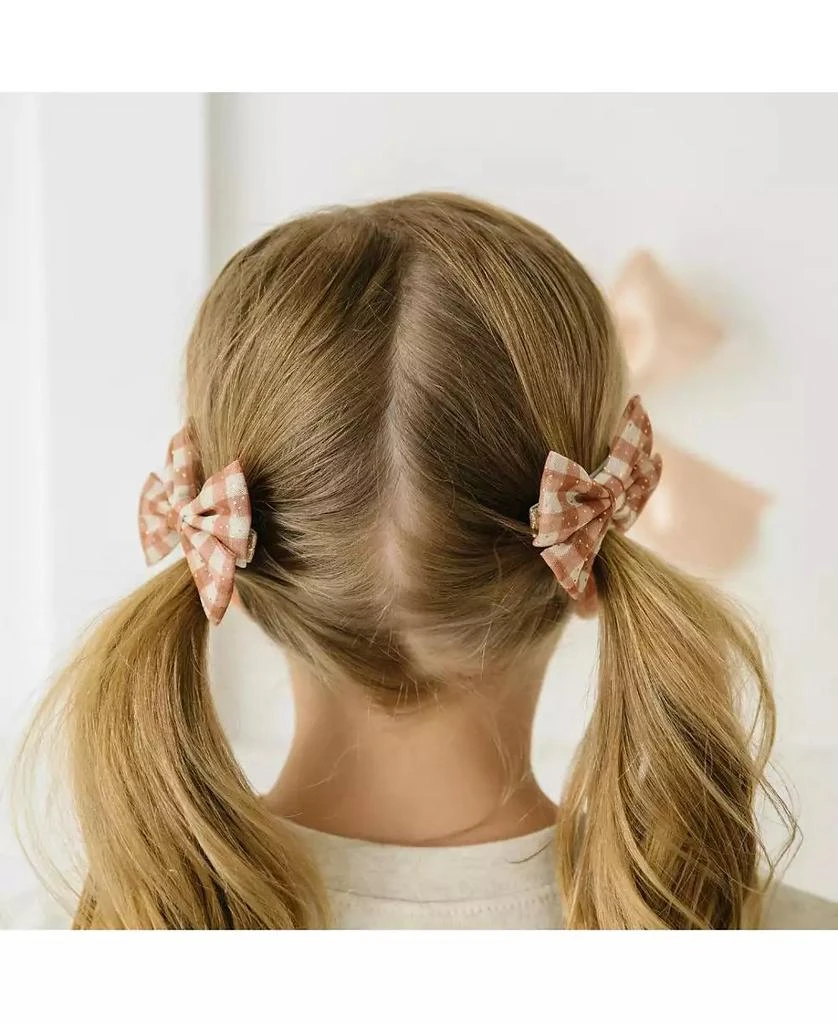 Sweet Wink Girls Gingham Printed Tulle Bow Clip Set 3