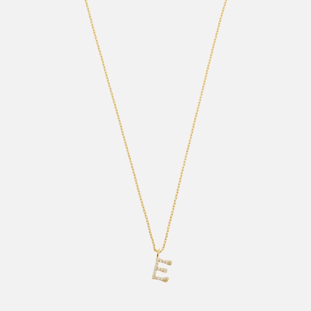 ASTRID & MIYU Astrid & Miyu Initial Pavé 18K Gold-Plated Necklace