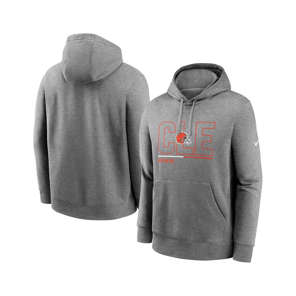 Nike Men's Heathered Gray Cleveland Browns City Code Club Fleece Pullover Hoodie