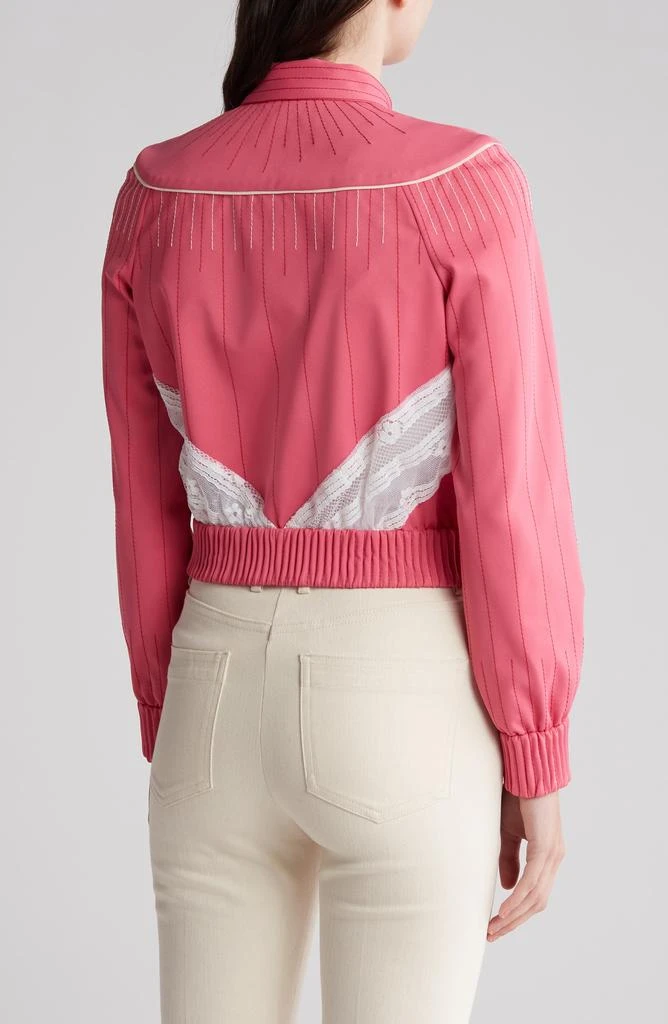 Valentino Lace Detail Scarf Collar Bomber Jacket 2
