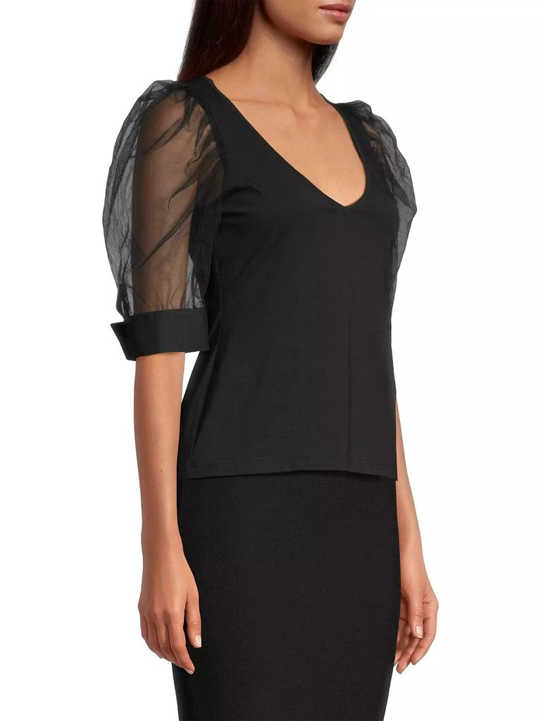 Anne Fontaine Aerial Mesh Puff-Sleeve T-Shirt 4