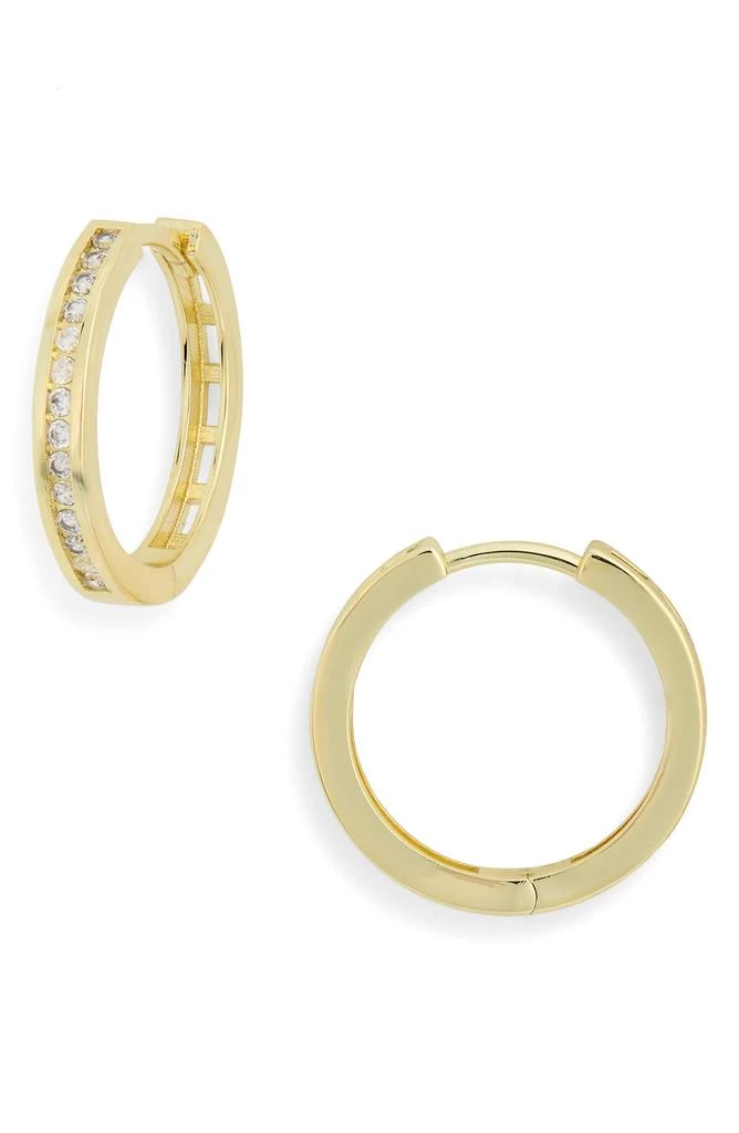 Nordstrom Channel Set Cubic Zirconia Huggie Hoop Earrings