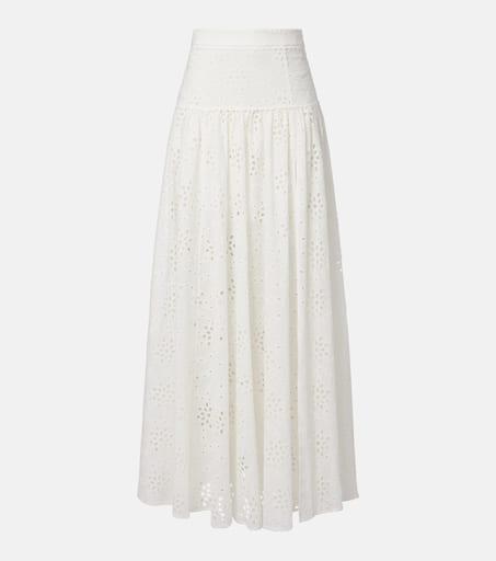 Alexandra Miro Serena broderie anglaise cotton maxi skirt