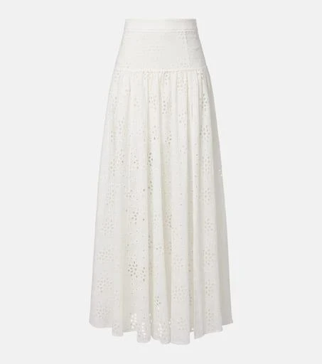 Alexandra Miro Serena broderie anglaise cotton maxi skirt 1
