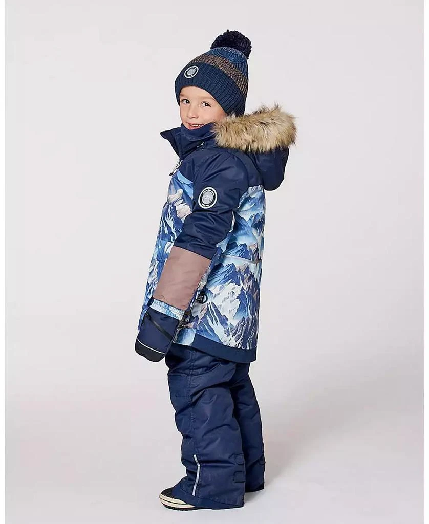 Deux par Deux Boy Two-Piece Play Snowsuit with Printed Colorblocked Jacket Navy Blue - Toddler|Child 2