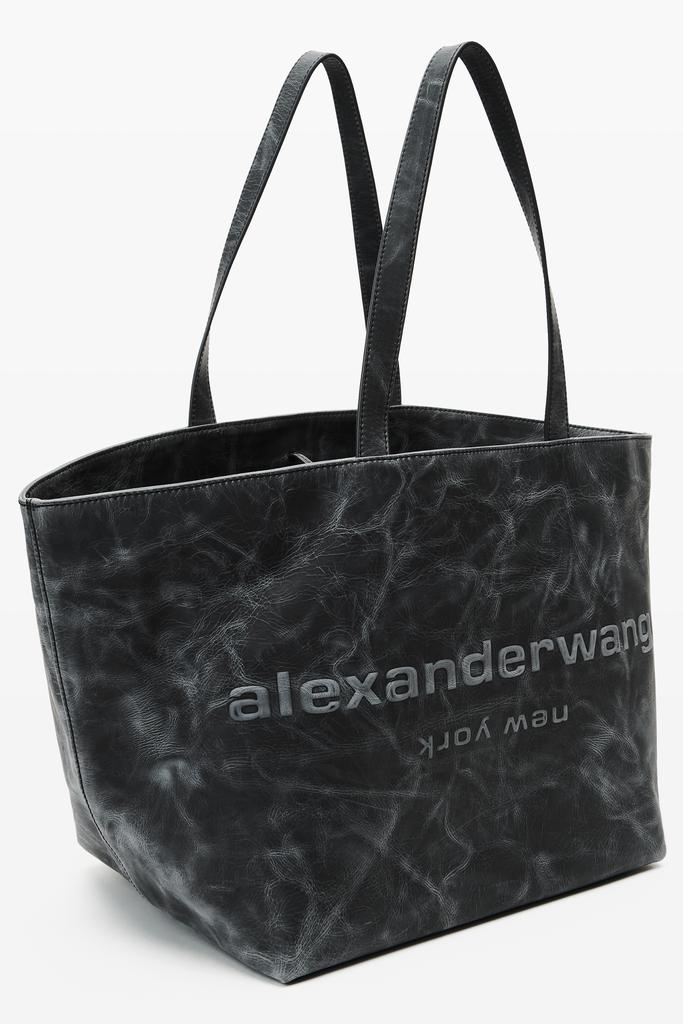 Alexander Wang Distressed Grey Leather Punch Tote