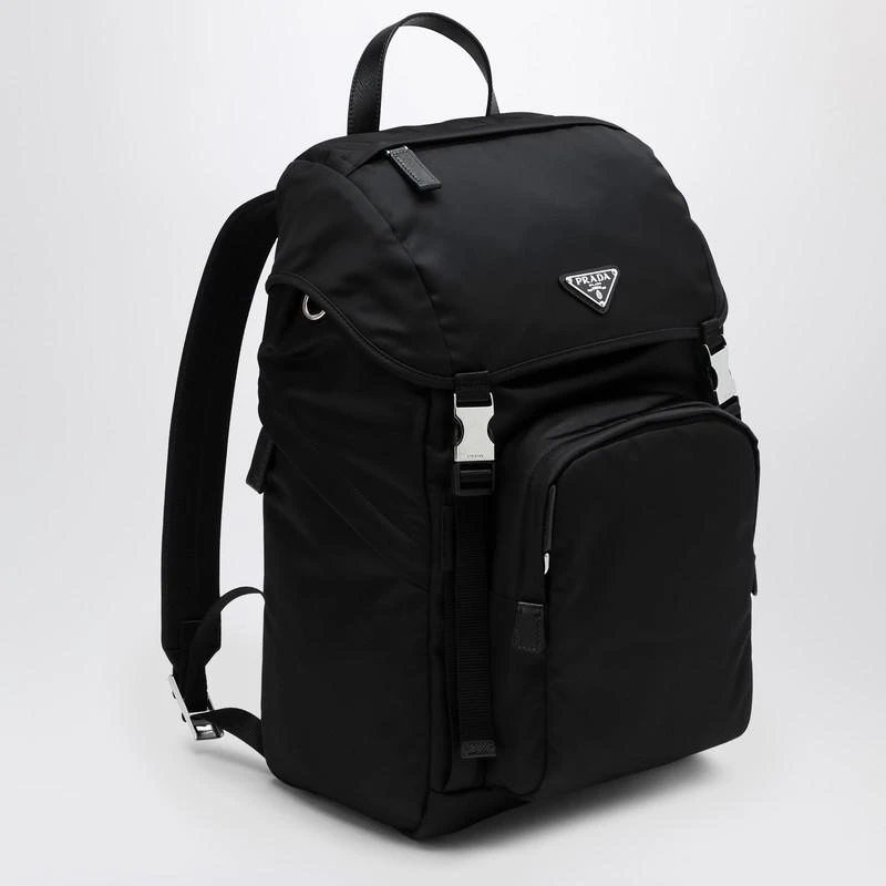 Prada Black Re-Nylon backpack with snap fastener 3
