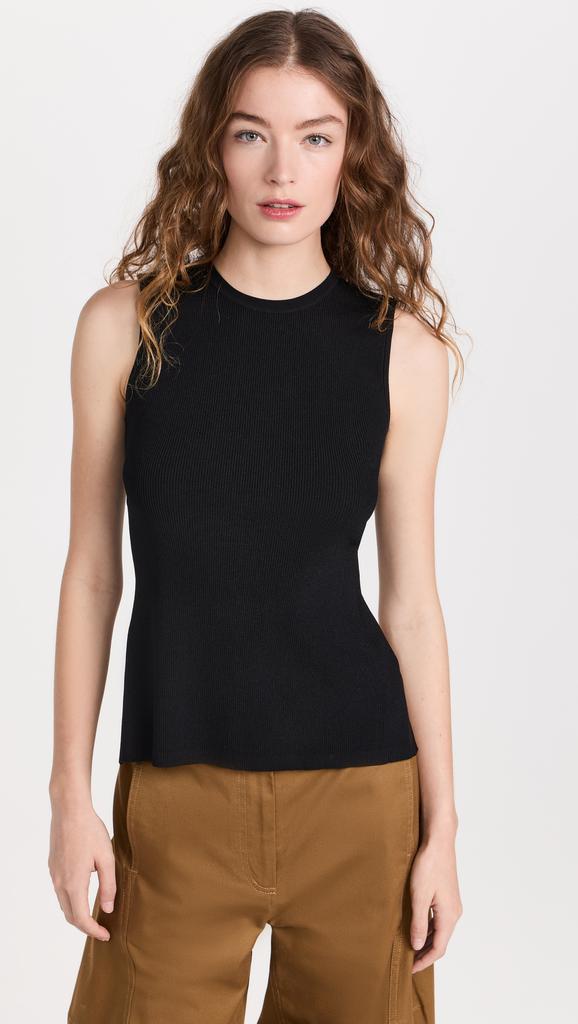 Tibi Giselle Stretch Sweater Circle Openback Tank