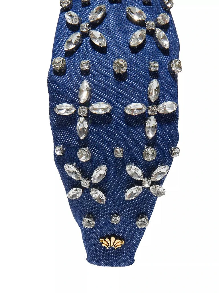 Lele Sadoughi Knotted Crosshatch Crystal & Denim Headband 3