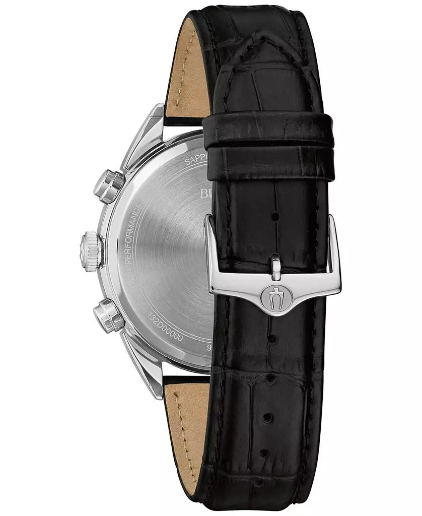 Bulova Men's Chronograph High Precision Black Leather Strap Watch 42mm 3