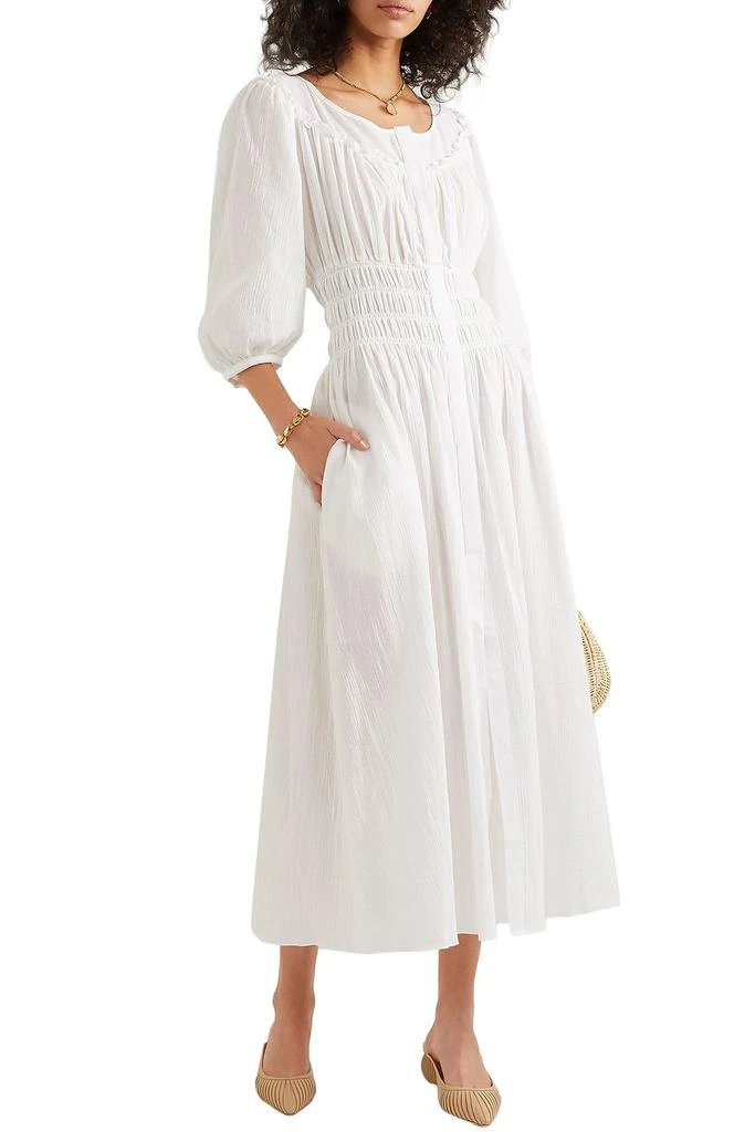 Three Graces London Arabella shirred cotton-gauze midi dress 2