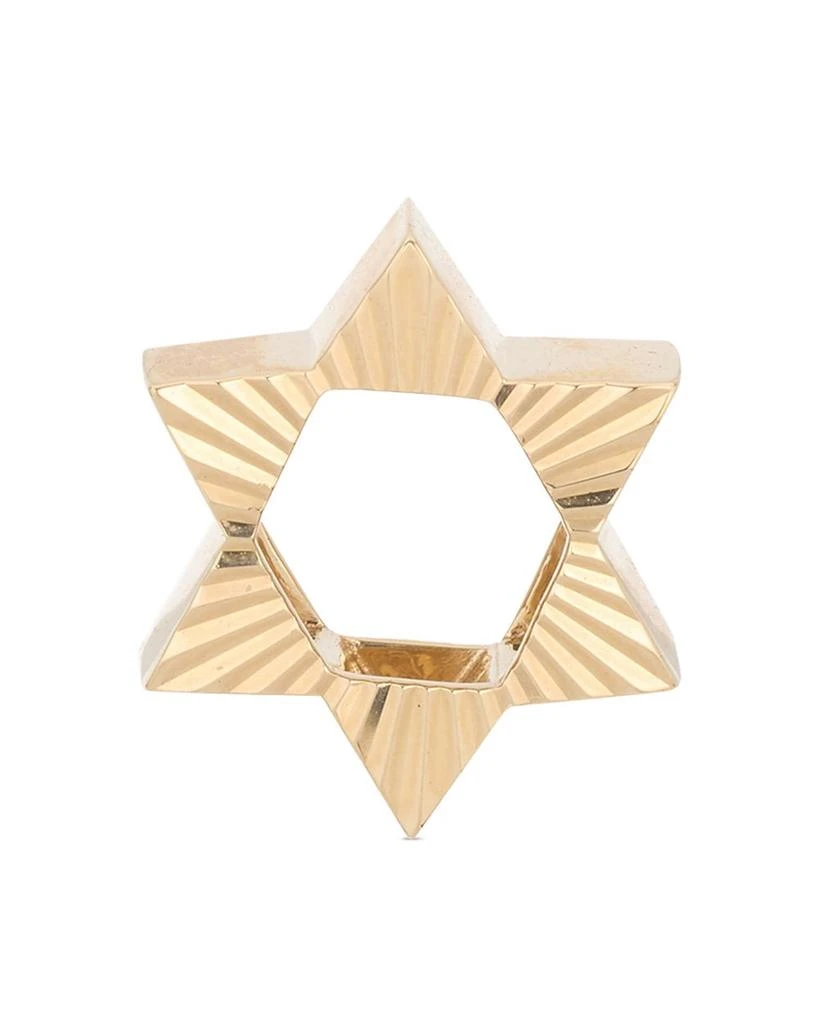 Adina Reyter 9K Yellow Gold Star of David Fluted Big Bead Pendant 1