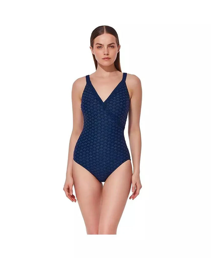 Gottex Women
s Scaled Up Surplice Knit One Piece