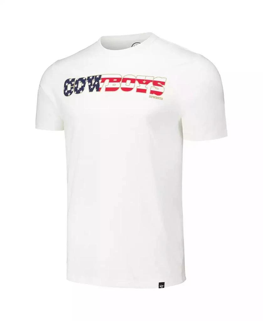 47 Brand Men's White Dallas Cowboys Flag Script Franklin T-Shirt 3