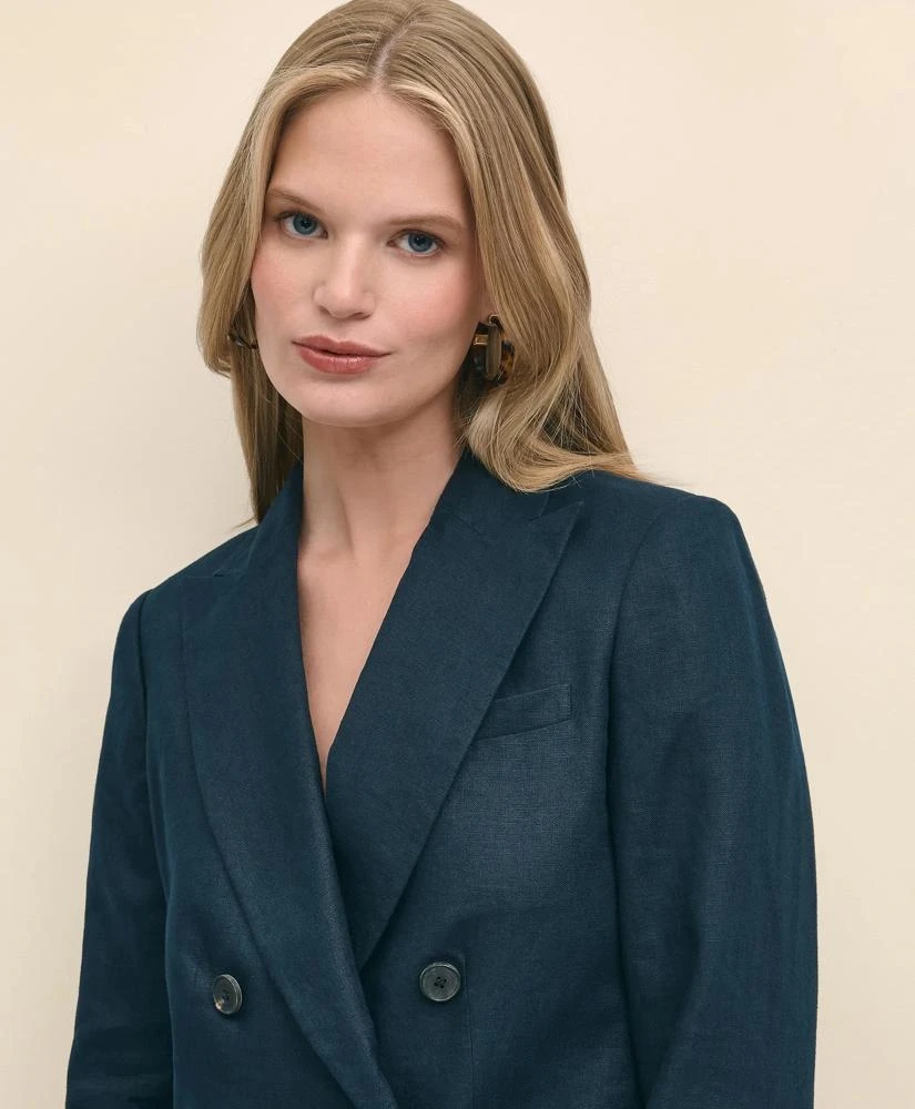 Brooks Brothers Linen Double-Breasted Peak Lapel Jacket 3