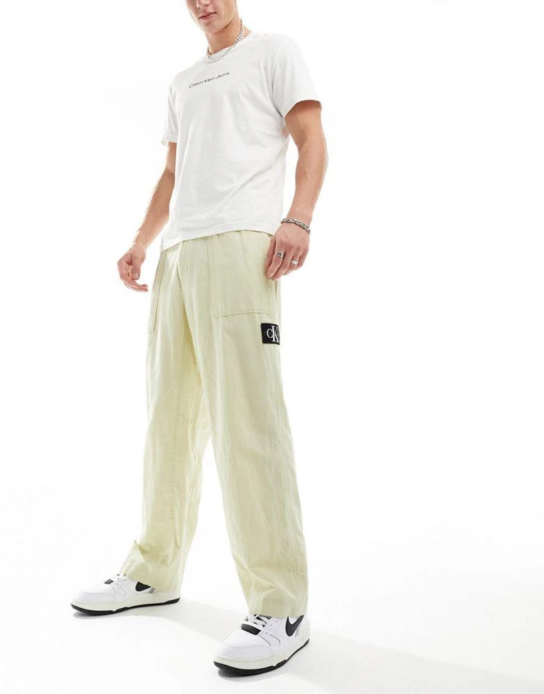 Calvin Klein Calvin Klein Jeans linen trousers in green 1
