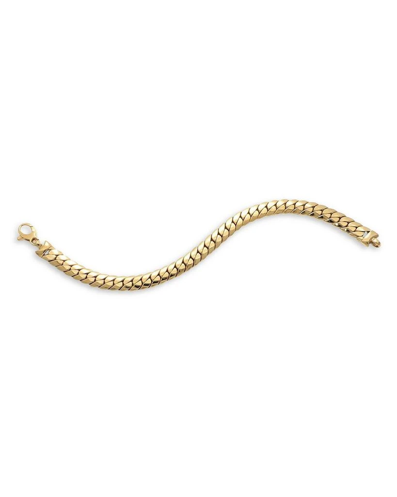 Alberto Amati 14K Yellow Gold Herringbone Curb Link Bracelet 1
