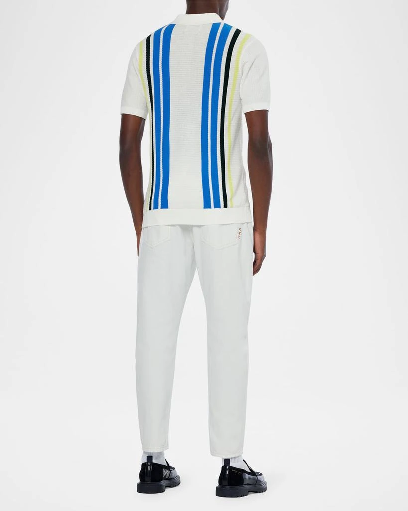 Scotch & Soda Men's Structured Knit Striped Polo Shirt 3