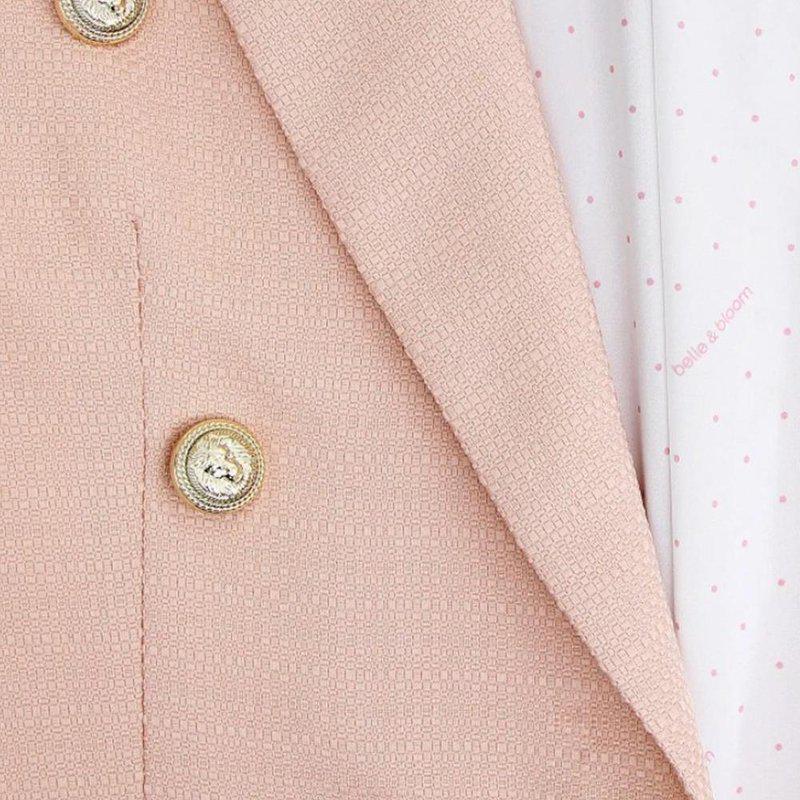 Belle & Bloom Double-Breasted Textured Woven Blazer In Blush