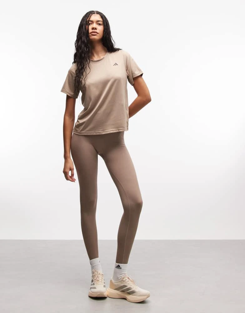 Adidas adidas Training Essentials full length leggings in chalky brown