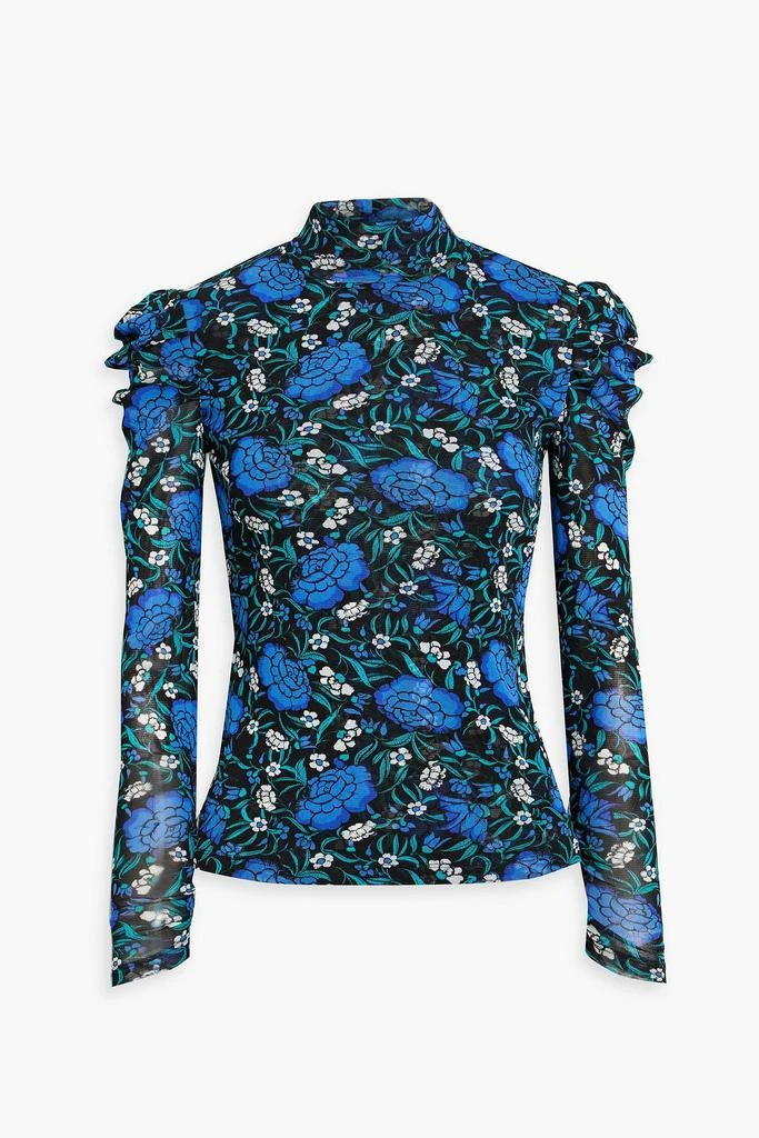 DIANE VON FURSTENBERG New Remy floral-print mesh turtleneck top 1