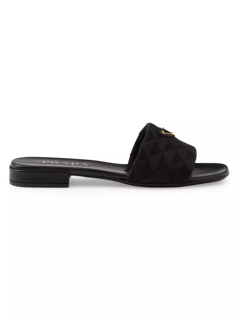 Prada Embroidered Fabric Slides 1