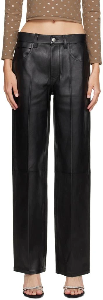 Alexander Wang Black Stacked Leather Pants 1