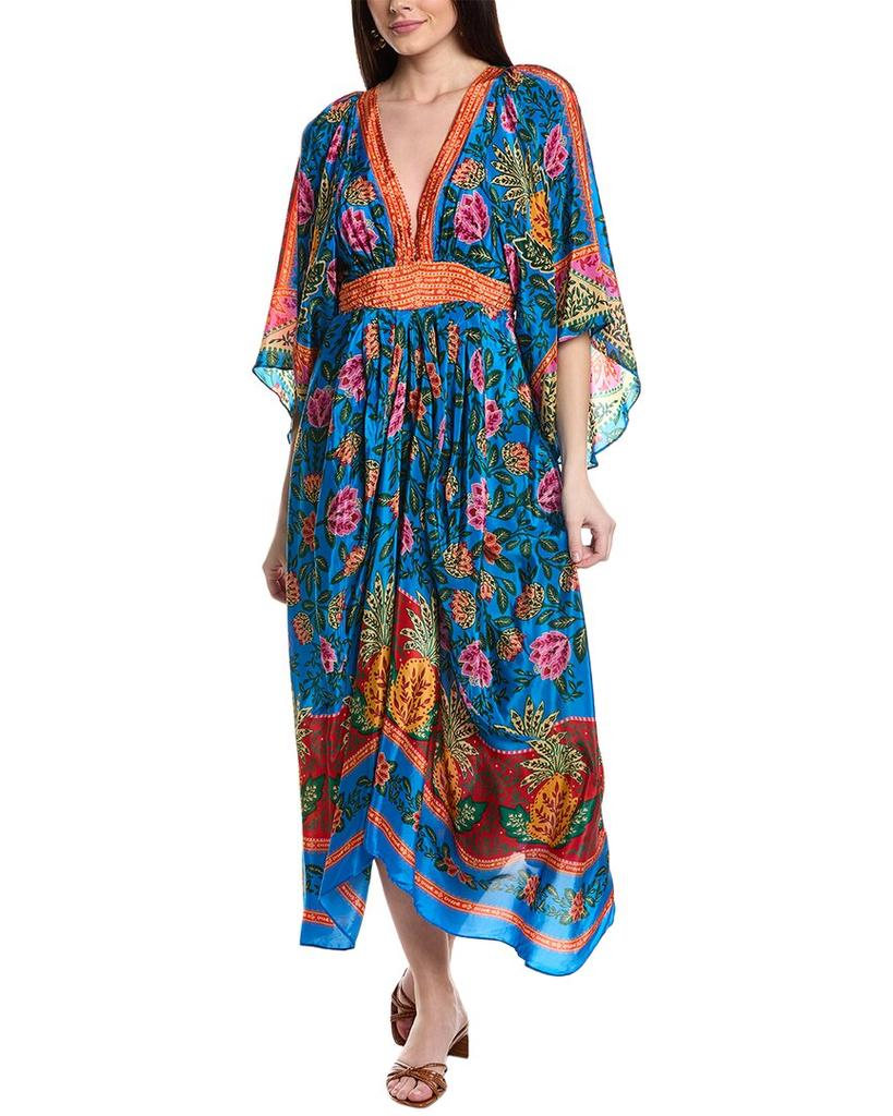 Farm Rio FARM Rio Pineapple Garden Maxi Kaftan Dress