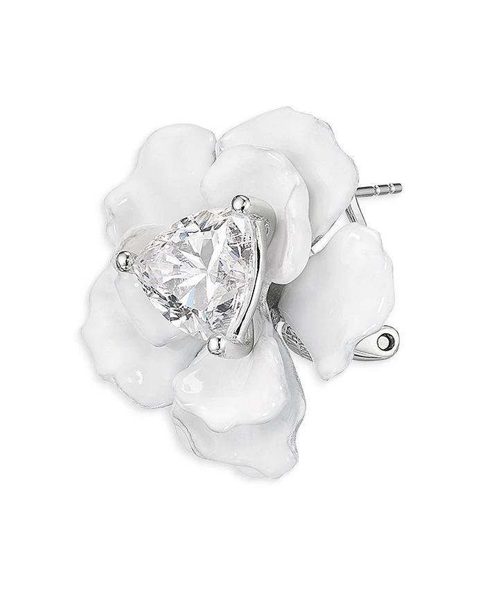Anabela Chan Simulated Diamond & Enamel Snowflower Rose Stud Earrings 3