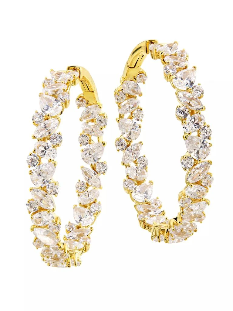 Adriana Orsini Galore 18K Gold-Plated &amp; Cubic Zirconia Cluster Inside-Out Hoops 1