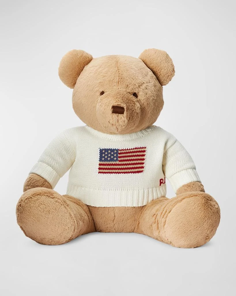 Ralph Lauren Kid's Large Flag Sweater Plush Polo Teddy Bear 1