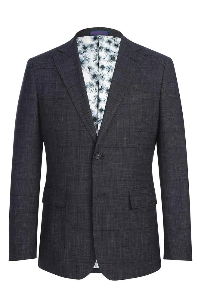 English Laundry Plaid Trim Fit Notch Lapel Two-Piece Suit 7